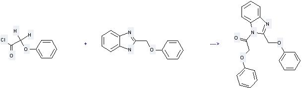 1H-Benzimidazole,2-(phenoxymethyl)- can be used to produce 2-phenoxy-1-(2-phenoxymethyl-benzoimidazol-1-yl)-ethanone at the ambient temperature